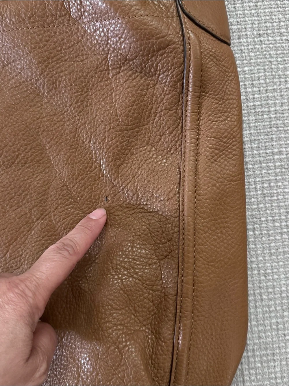 Coach Tan Pebbled Leather Hobo with Tassel